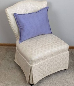 lot 80 image: Beautiful Accent Chair in Cream Colored Brocade