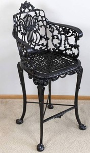 lot 84 image: Bar Height Wrought Iron Patio Chair