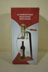 lot 76 image: Franmara Le Grape Antique Brass Finish Wine Opener