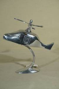 lot 39 image: Metal Helicopter Model - Appears to be Cast Aluminum Employee Gift