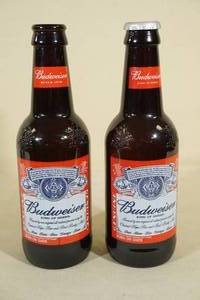 lot 47 image: Large Glass Budweiser Bottles