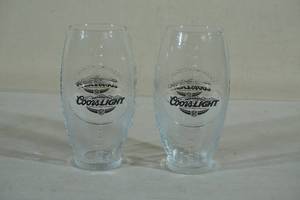 lot 55 image: Coors Light Football Theme Beer Glasses