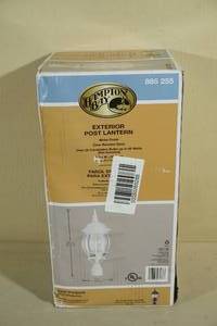 lot 113 image: Hampton Bay Exterior Post Lantern Light - White