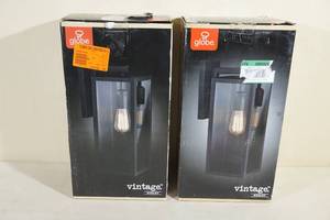lot 120 image: 2 Globe Lighting Vintage Hurley Outdoor Wall Lamps