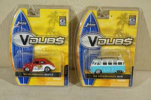 lot 129 image: Jada V-Dubs Cars - Beetle, Bus