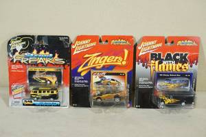 lot 139 image: Johnny Lightning Street Freaks Cars - VW Bus, School Bus, Mustang