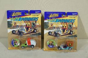 lot 142 image: Johnny Lightning Wacky Winners Cars - Garbage Truck, Draggin Dragon