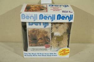 lot 167 image: Vintage Benji VHS Movie and Plush Toy Set