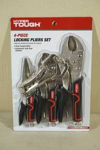 lot 177 image: NEW Hyper Tough 4 Piece Locking Pliers Set