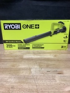 RYOBI ONE 18V 90 MPH 200 CFM Cordless Battery Leaf BlowerSweeper with 2.0 Ah Battery and Charger. See Pictures