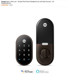 Google Nest x Yale Lock - Tamper-Proof Smart Deadbolt Lock with Nest Connect - Oil Rubbed Bronze. See Pictures