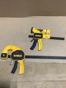DEWALT 24 in. 600 lbs. Trigger Clamp with 3.75 in. Throat Depth & 6 in. 300 lbs. Trigger Clamp with 3-14 in. Throat Depth. See Pictures