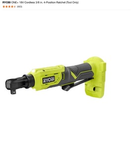 RYOBI ONE 18V Cordless 38 in. 4-Position Ratchet (Tool Only). See Pictures