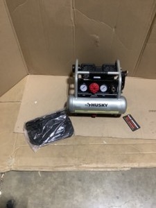 Husky 1 Gal. Portable Electric-Powered Silent Air Compressor. See Pictures