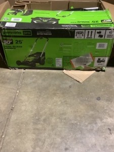 Greenworks PRO 25 in. 60V Battery Self Propelled Walk-Behind Lawn Mower with (2) 4.0 Ah Batteries and Charger. See Pictures