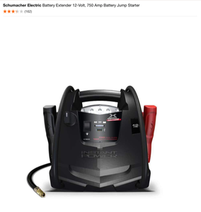 lot 2 image: Schumacher Electric Battery Extender 12-Volt, 750 Amp Battery Jump Starter. See Pictures