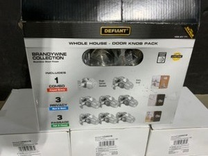 lot 16 image: Defiant Whole House Knob Pack , Privacy & Passage Lever Sets & HallCloset Door Knobs. See Pictures