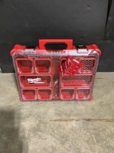 lot 18 image: Milwaukee PACKOUT 11-Compartment Impact Resistant Portable Small Parts Organizer. See Pictures