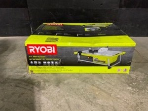 lot 25 image: RYOBI 7 in. 4.8 Amp Tabletop Tile Saw. See Pictures