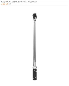 lot 30 image: Husky 50 ft. lbs. to 250 ft. lbs. 12 in. Drive Torque Wrench & Husky 12 in. Drive 24 in. Ratcheting Breaker Bars. See Pictures