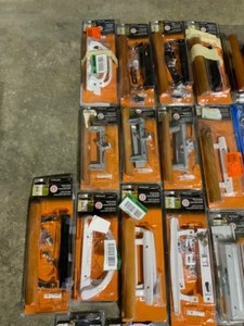 lot 40 image: Assorted Sizes & Designs of Prime Line Patio Door Handles & Patio Door Accessories. Various Conditions. See Pictures