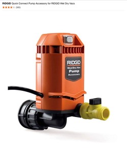 lot 49 image: RIDGID Quick Connect Pump, Standard Filters, Car Accessory Detailing Kit & Radial Diffuser. See Pictures