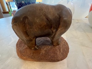 lot 18 image: Maigon Daga Bear Sculpture on Rock Signed