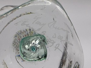 lot 27 image: Signed Square Shape Art Glass Paperweight - Signed