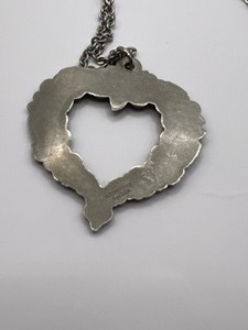 lot 46 image: Vintage R. Tennesmed Mid Century Modern Pewter Heart Shape Necklace