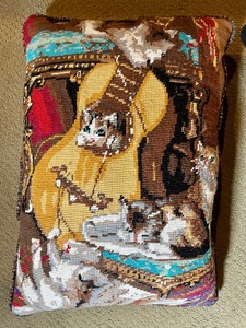 lot 106 image: Two Elaborate Designed Needlepoint Pillows