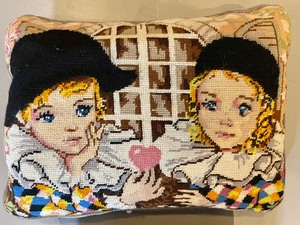 lot 156 image: Two Wonderful Handcrafted Needlepoint Pillows