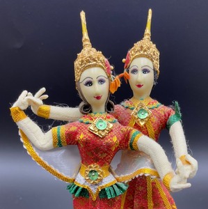 lot 155 image: 5 Classic Thai Dolls on Stands