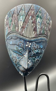 lot 153 image: Magnificent Decorative Mask Sculpture on Stand