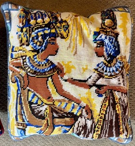 lot 138 image: Two Handcrafted Neat Needlepoint Pillows