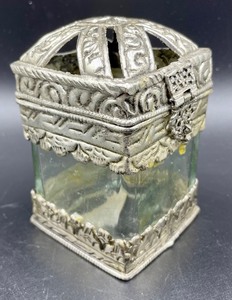 lot 120 image: Recycled Glass Vessel with Silver Accents