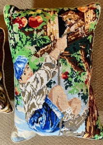 lot 129 image: Two Lovely Handcrafted Needlepoint Pillows