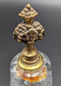 lot 19 image: Pair of Vintage Etched Crystal Bells with Ornate Handles