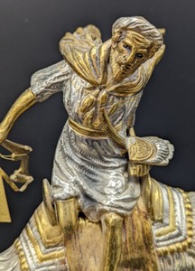 lot 24 image: Brass Camel Warrior or Hunter Sculpture with Marble Base