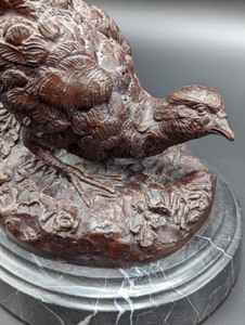 lot 26 image: Bronze Pheasant Sculpture with Marble Base