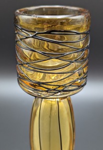 lot 46 image: Amber Colored Art Glass Candleholder