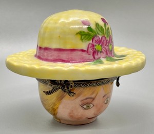lot 207 image: Lovely Lady Head Limoges of France Trinket Box