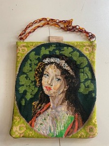 lot 231 image: Delightful Double Sided Needle Point Tote Bag