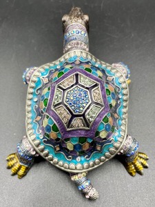 lot 158 image: Colorful Azure Turtle Trinket Box