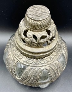 lot 180 image: Silver and Glass Lidded Vessel