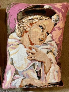 lot 187 image: 3 Neat Handcrafted Needlepoint Pillows