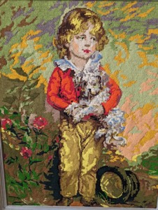 lot 63 image: Framed Vintage Needlepoint Tapestry