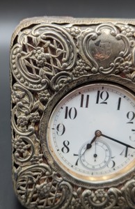lot 66 image: Goliath Pocket Watch in William Comyns Sterling Travel Case