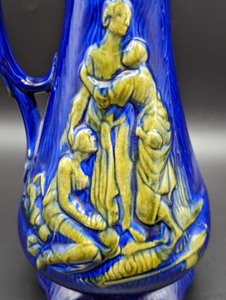 lot 76 image: Vintage Blue Ceramic Pitcher