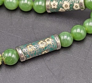 lot 325 image: Cloisonn and Jade Beaded Necklace