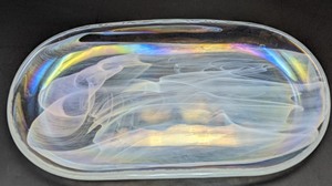 lot 338 image: Small Iridescent Art Glass Dish